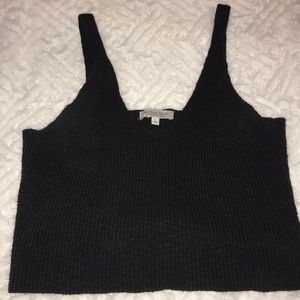 Black ribbed tank top